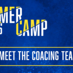 Summer Camp 2026 Meet the Coaching team graphic with yellow and white writing, yellow rectangle and Romsey RC logo